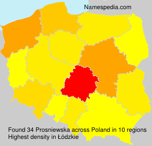 Surname Prosniewska in Poland Surname Prosniewska in Poland