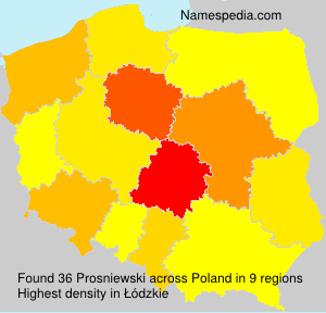 Surname Prosniewski in Poland Surname Prosniewski in Poland