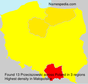 Surname Przeciszowski in Poland Surname Przeciszowski in Poland
