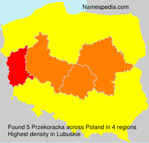 Surname Przekoracka in Poland Surname Przekoracka in Poland