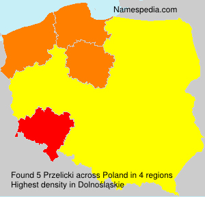 Surname Przelicki in Poland