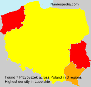 Surname Przybyszek in Poland