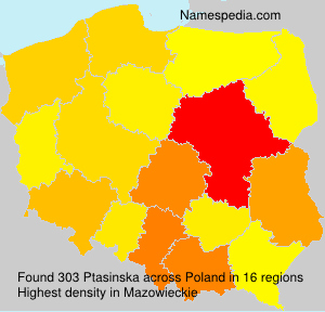 Surname Ptasinska in Poland Surname Ptasinska in Poland