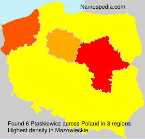 Surname Ptaskiewicz in Poland Surname Ptaskiewicz in Poland