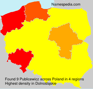 Surname Publicewicz in Poland Surname Publicewicz in Poland