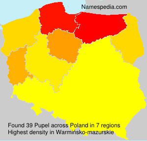 Surname Pupel in Poland Surname Pupel in Poland
