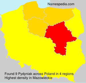 Surname Pydyniak in Poland