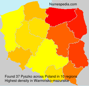 Surname Pyszko in Poland Surname Pyszko in Poland