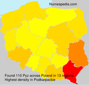 Surname Pyz in Poland Surname Pyz in Poland