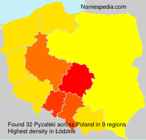 Surname Pyzalski in Poland Surname Pyzalski in Poland