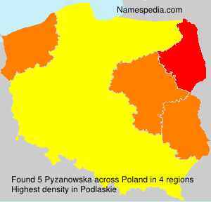 Surname Pyzanowska in Poland Surname Pyzanowska in Poland