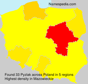 Surname Pyzlak in Poland Surname Pyzlak in Poland
