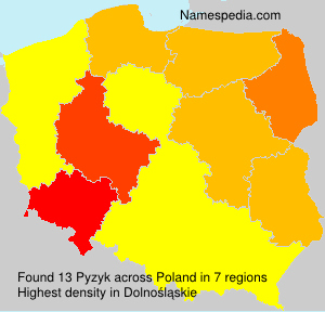 Surname Pyzyk in Poland Surname Pyzyk in Poland