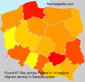 Surname Rac in Poland Surname Rac in Poland