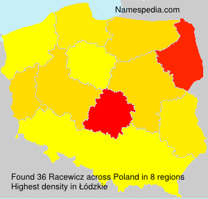 Surname Racewicz in Poland Surname Racewicz in Poland