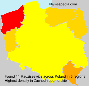 Surname Radziszewicz in Poland Surname Radziszewicz in Poland