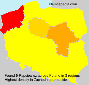 Surname Rapciewicz in Poland Surname Rapciewicz in Poland