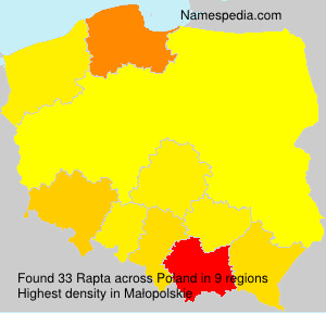 Surname Rapta in Poland Surname Rapta in Poland
