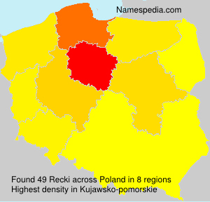 Surname Recki in Poland Surname Recki in Poland