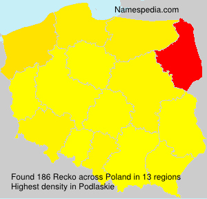 Surname Recko in Poland Surname Recko in Poland