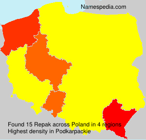 Surname Repak in Poland Surname Repak in Poland