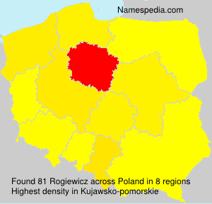 Surname Rogiewicz in Poland Surname Rogiewicz in Poland