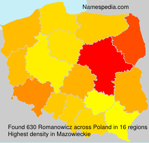 Surname Romanowicz in Poland Surname Romanowicz in Poland