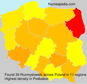 Surname Rozmyslowski in Poland Surname Rozmyslowski in Poland