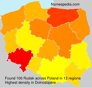 Surname Rudak in Poland Surname Rudak in Poland