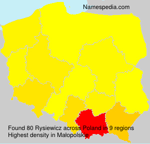 Surname Rysiewicz in Poland Surname Rysiewicz in Poland