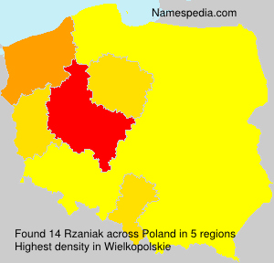 Surname Rzaniak in Poland