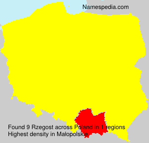 Surname Rzegost in Poland