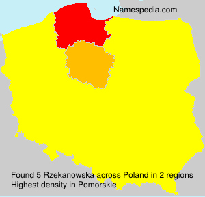 Surname Rzekanowska in Poland