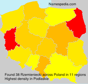 Surname Rzemieniecki in Poland