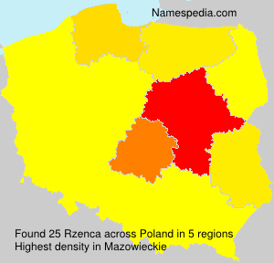 Surname Rzenca in Poland