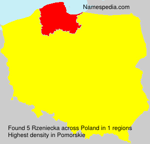Surname Rzeniecka in Poland
