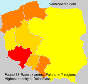 Surname Rzepiak in Poland