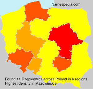 Surname Rzepkiewicz in Poland