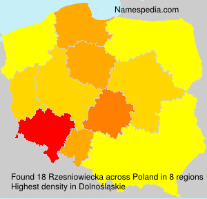 Surname Rzesniowiecka in Poland