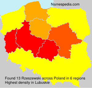 Surname Rzeszewski in Poland