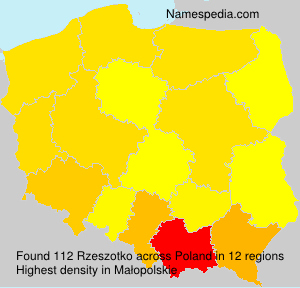 Surname Rzeszotko in Poland