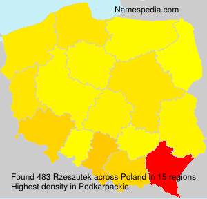Surname Rzeszutek in Poland