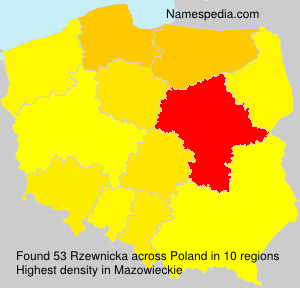 Surname Rzewnicka in Poland Surname Rzewnicka in Poland