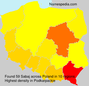 Surname Sabaj in Poland Surname Sabaj in Poland