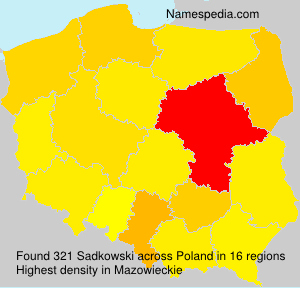 Surname Sadkowski in Poland Surname Sadkowski in Poland