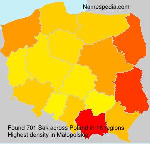 Surname Sak in Poland Surname Sak in Poland