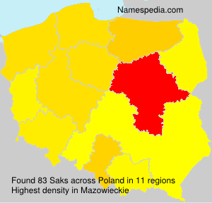 Surname Saks in Poland Surname Saks in Poland