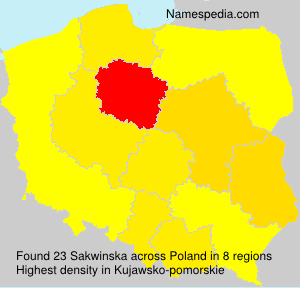 Surname Sakwinska in Poland Surname Sakwinska in Poland