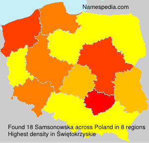 Surname Samsonowska in Poland Surname Samsonowska in Poland