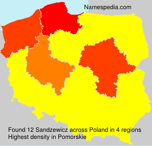 Surname Sandzewicz in Poland Surname Sandzewicz in Poland